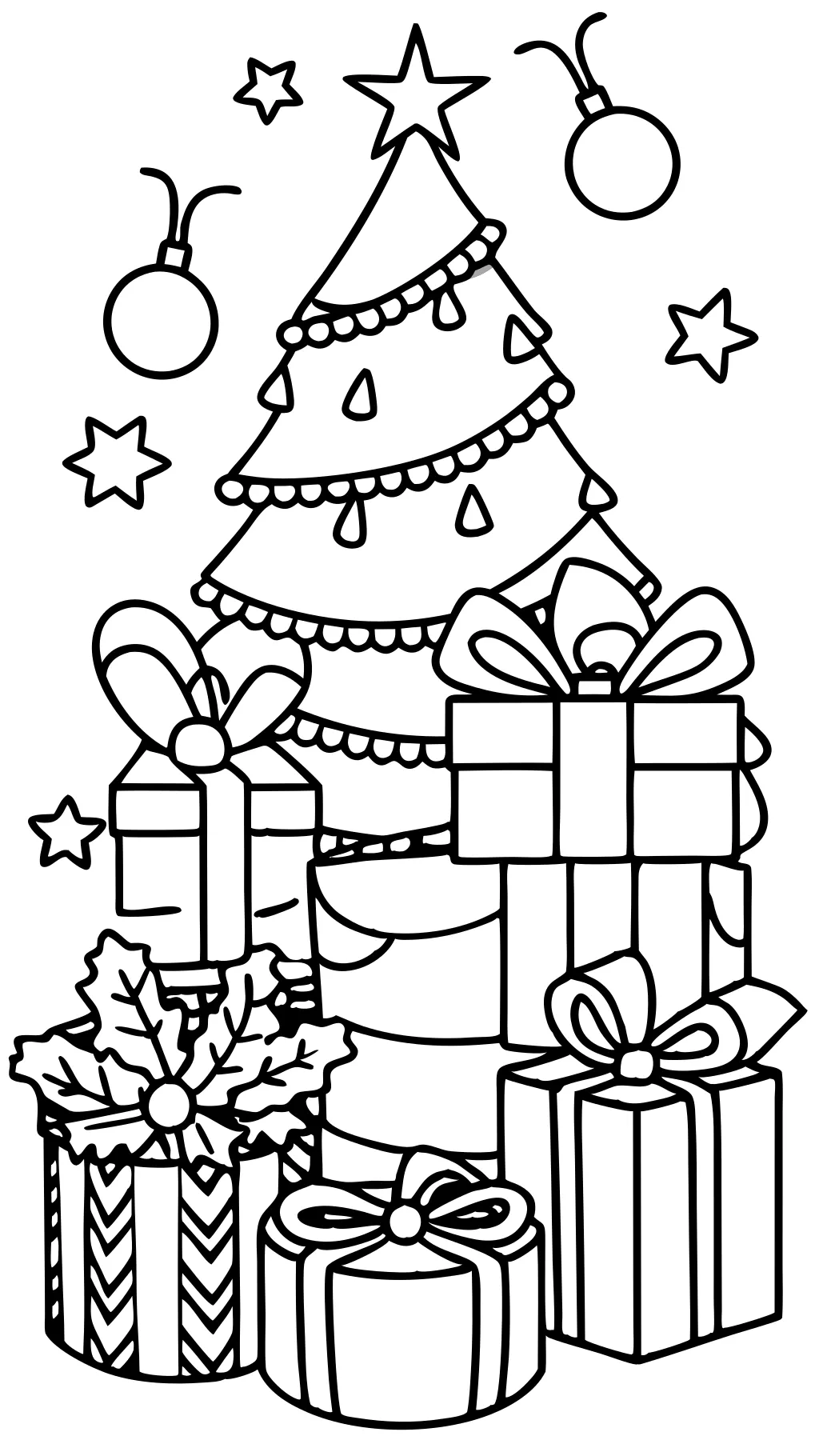 pages à colorier cadeaux de Noël